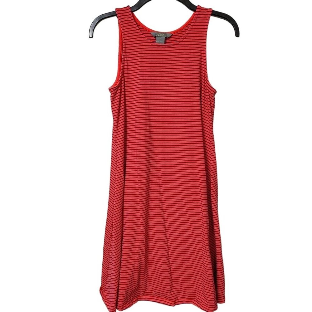 Natural Reflections Tank Sleeveless Dress Women's Size Small Orange Blue Striped